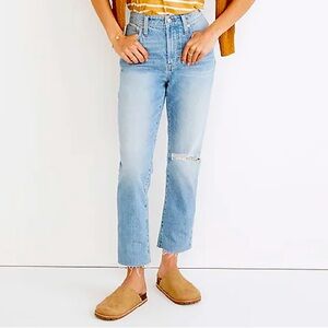 Madewell curvy perfect vintage jean distressed light wash size 25